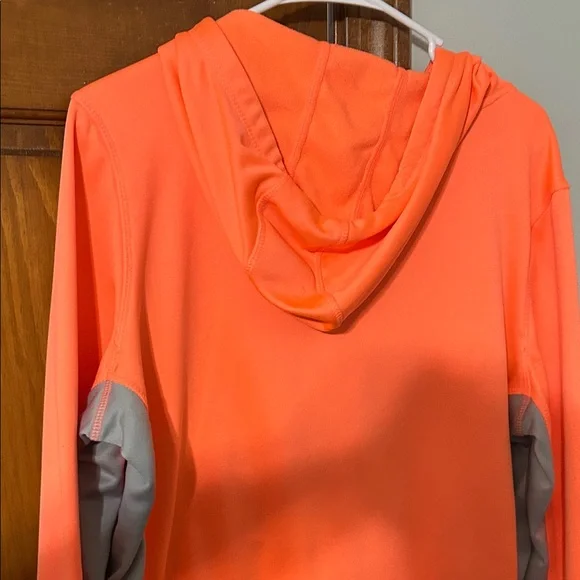Danskin Now Vibrant Orange Hoodie with Gray Trim Large. 12/14 some wear - Picture 9 of 14